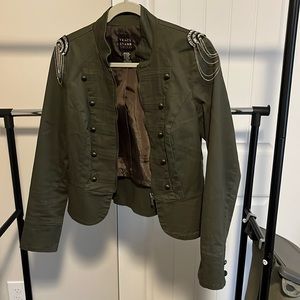Military-Inspired Jacket With Chain Accents